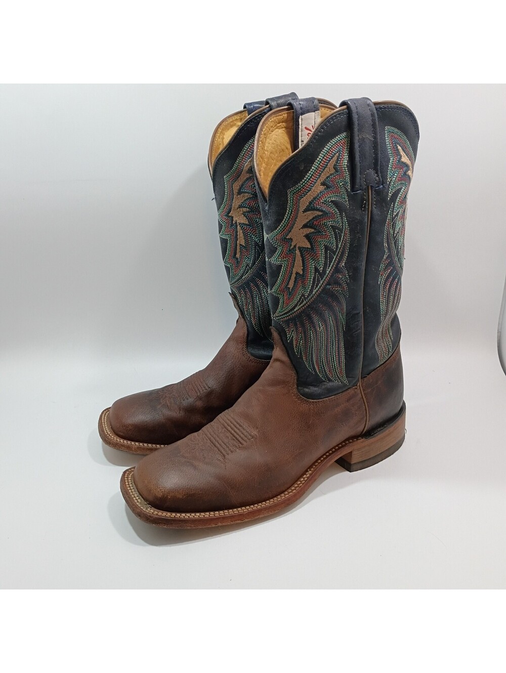 Tony Lama Women’s 7.5B Western Cowboy Blue Leather Square Toe Cowgirl